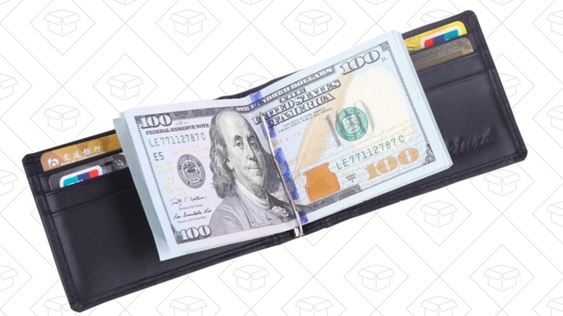 Kinzd Slim Bifold Leather Front Pocket Wallet, $8 with code 9LZGRJPX